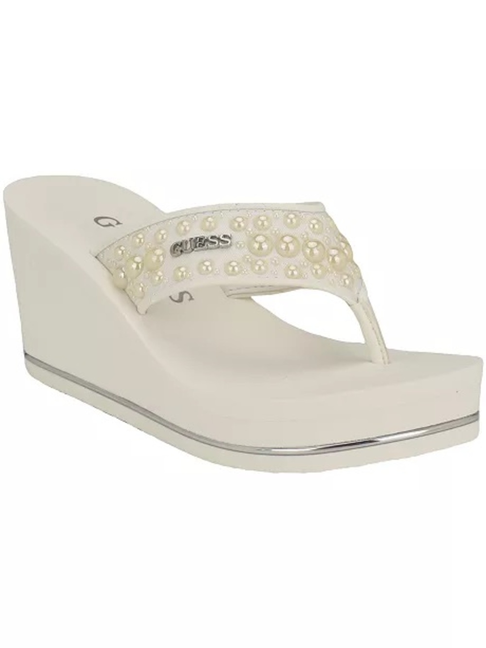 GUESS Silus Embellished Platform Wedge Sandals 10